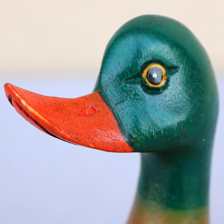 泰国实木鸭子摆件 东南亚室内实木偶木质鸭子摆件软装家居装饰品