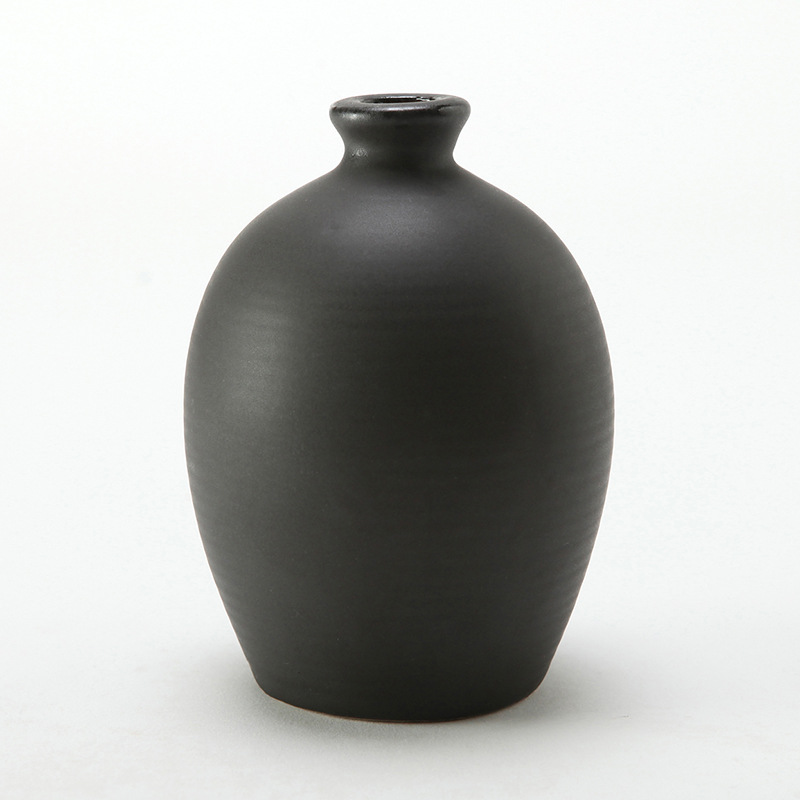 一斤装哑光黑色陶瓷小酒壶土陶酒坛子密封仿古空瓶子白酒黄酒包装