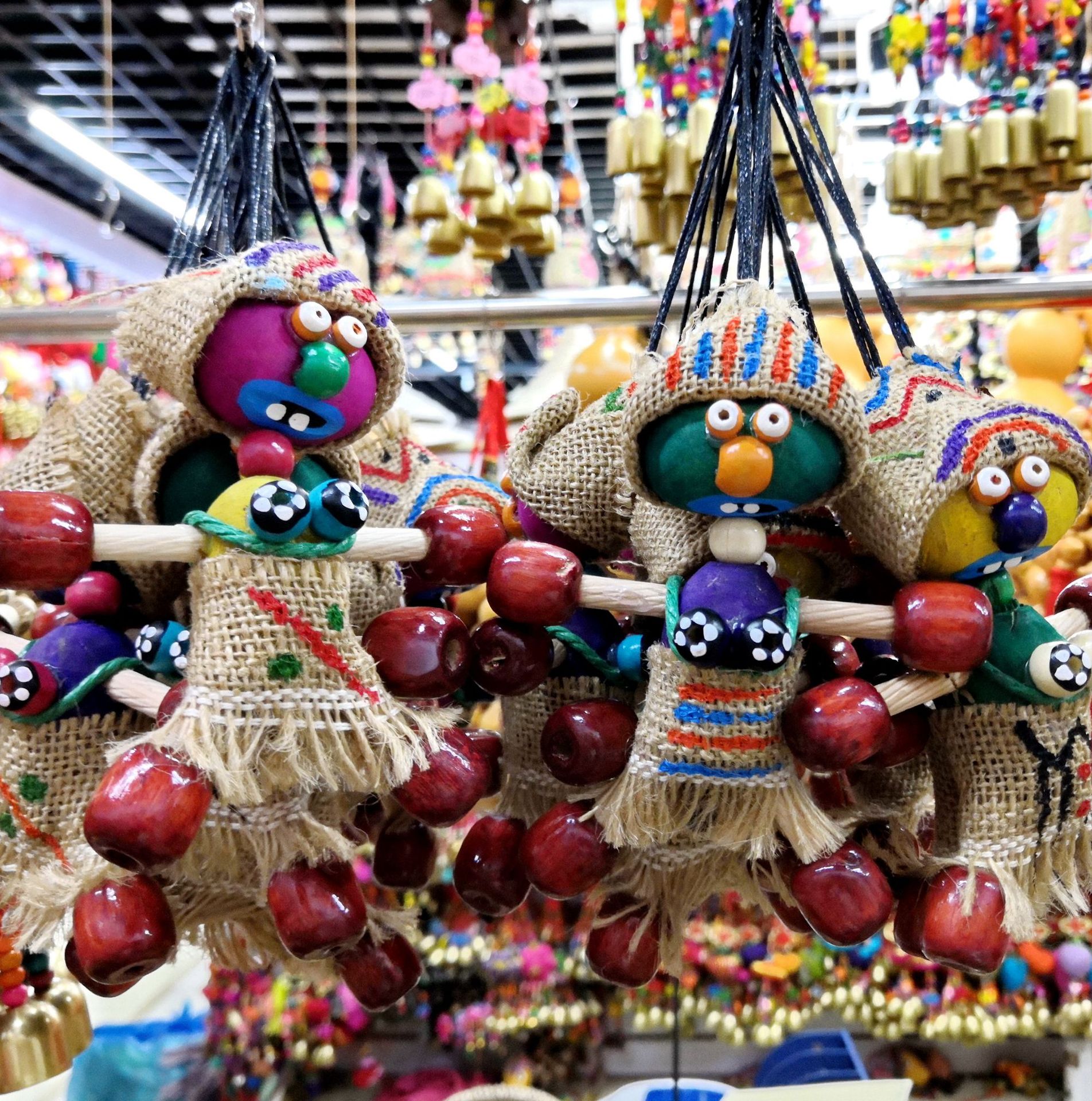 特色云南丽江民族风手工麻布木头人偶玩偶麻绳装饰挂饰包包挂饰