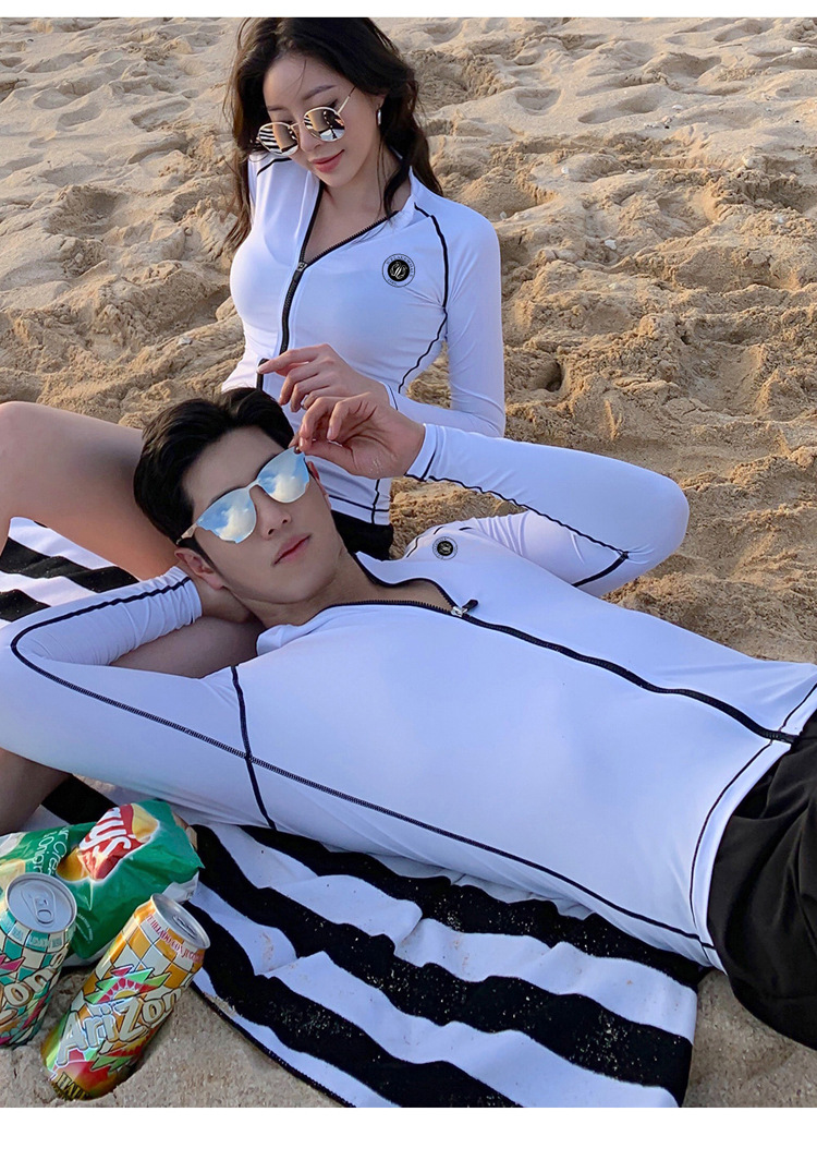 防晒潜水服情侣潜浮服长袖泳衣水母衣水母服冲浪服男女速干防晒衣