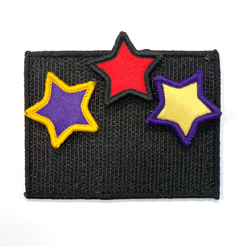 厂家保安物业魔术贴粘合式织麦唛绣花布贴胸标徽章臂章肩章定制-阿里