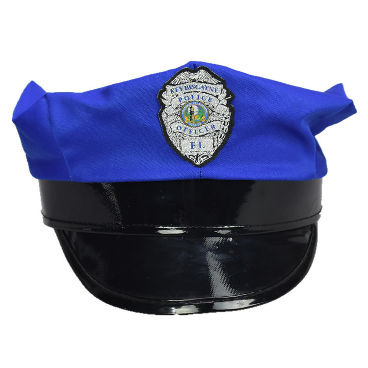 厂家直销宝蓝色儿童八角军帽cosplay警帽派对制服帽子定做批发