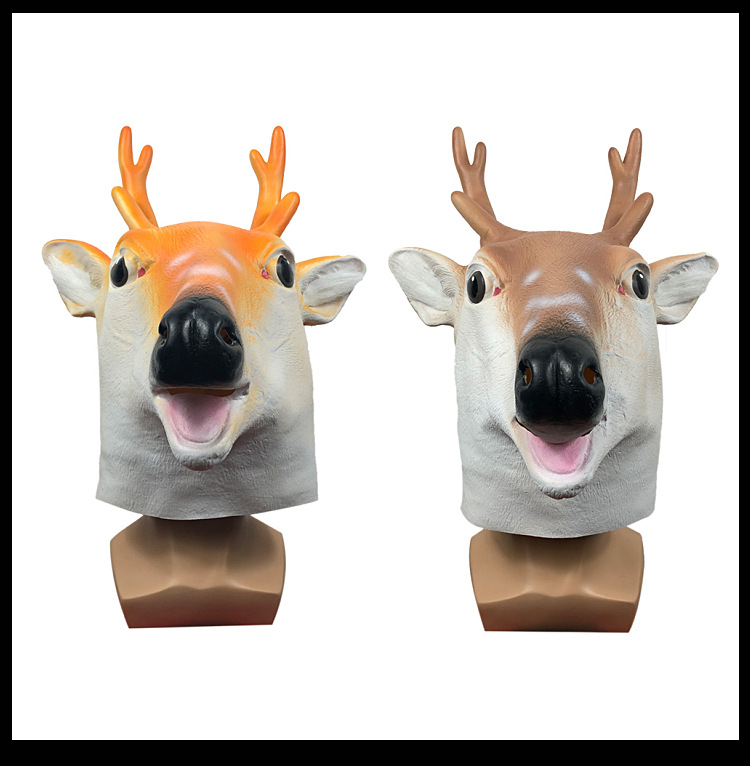 搞笑梅花鹿头套动物面具 化妆舞会动漫可爱头饰 酒吧派对表演道具