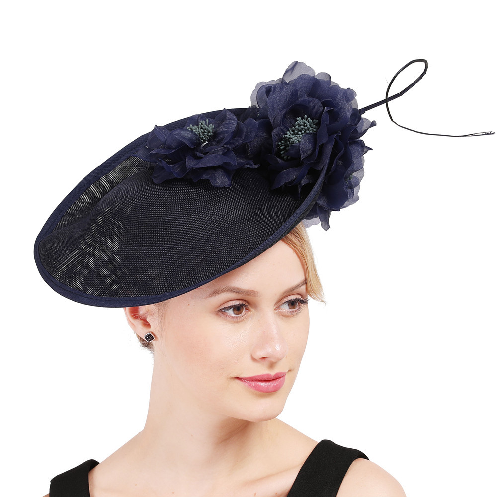 欧美名媛贵族气质赛马节大礼帽名媛家庭聚会发饰礼服头饰帽子款