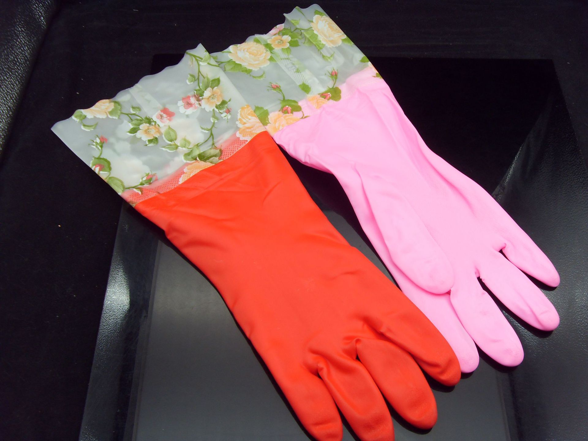 冬季加绒胶手套防水洗衣服手套清洁洗碗保暖家务手套