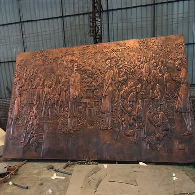 深圳大型仿古铜锻铜浮雕壁画背景墙人物事件金属艺术专业定制厂家