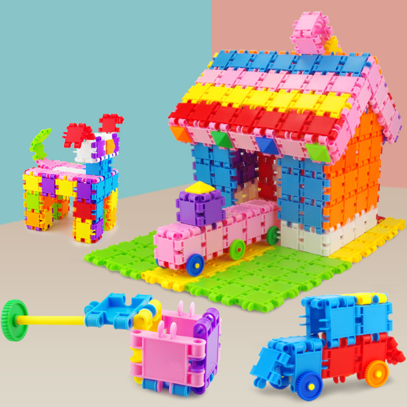 晨风塑料小方块拼插积木幼儿园早教桌面拼图配对积木儿童益智玩具