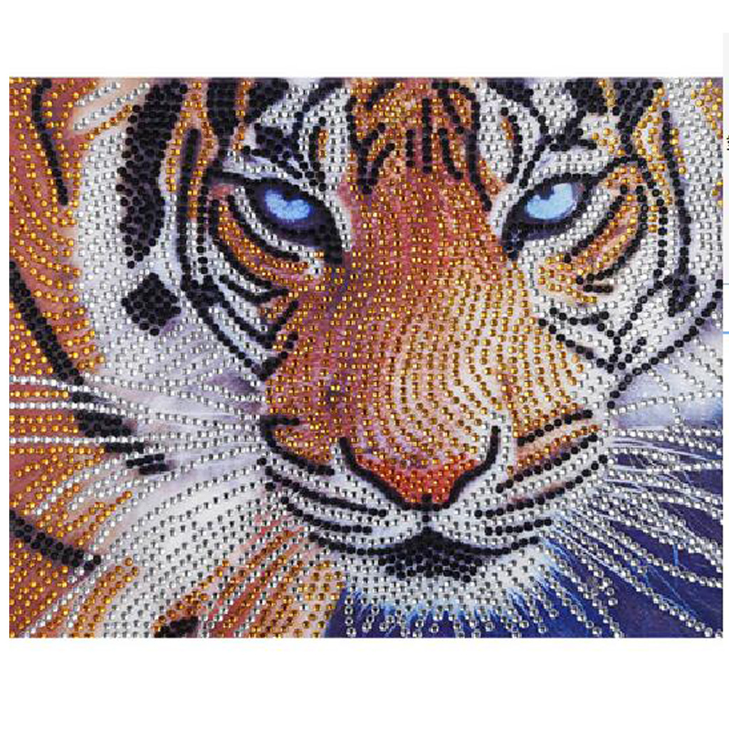新款diy钻石画 动物系列老虎点钻十字绣装饰画 跨境专供厂家直销