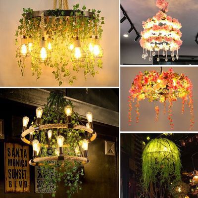 音乐餐厅吊灯复古创意个性工业风酒吧植物繁花店铺装饰灯具