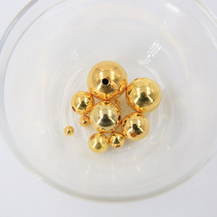 电镀金银珠3mm-12mm圆形金色 银色直孔塑料泡珠 diy手工串珠配件