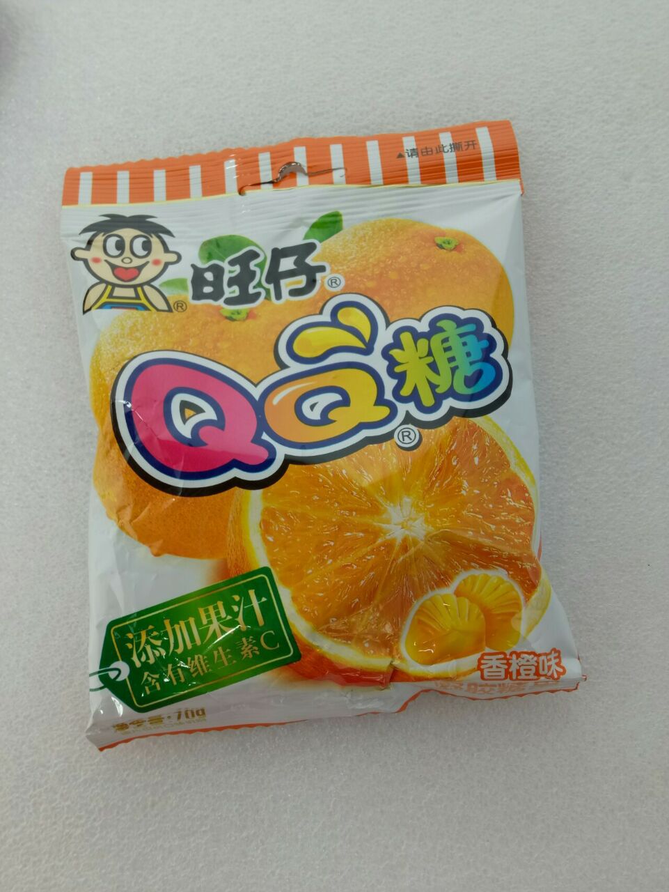 旺仔qq糖70g*10袋/盒水蜜桃/葡萄/草莓味 凝胶糖果 零食小吃 批发