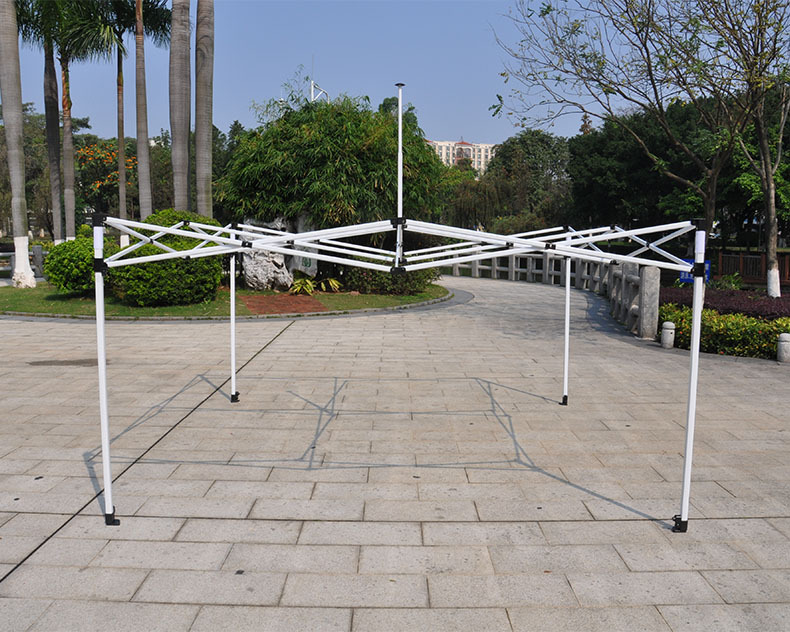 帐篷户外 3x3半自动帐篷支架 奶白色铁架 帐篷配件可定制厂家批发
