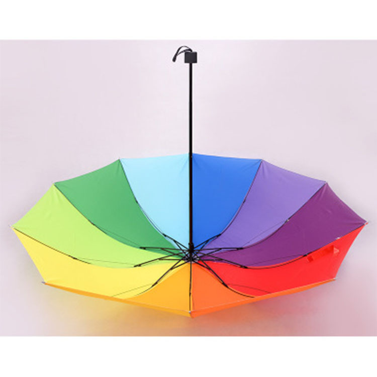 Umbrella Large Quantity Rainbow Umbrella Folding Umbrella Triple Folding Umbrella Gift Wholesale Advertising Umbrella Printable Logo