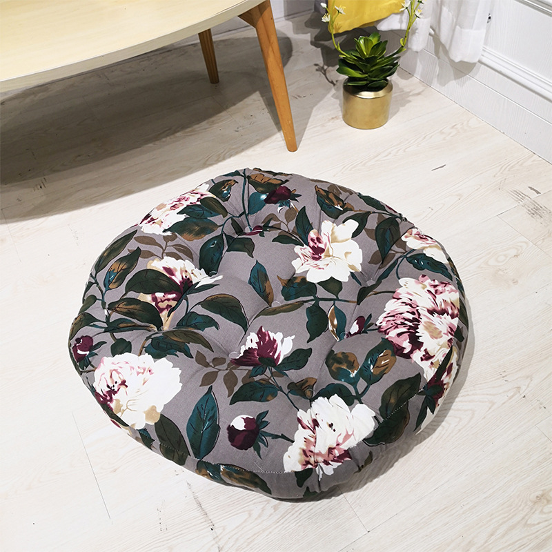 棉麻 印花蒲团美臀坐垫加厚布艺圆形阳台飘窗榻榻米窗台地板打坐