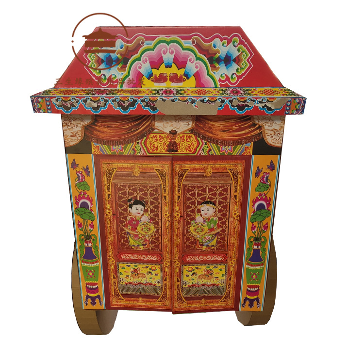 瓦楞纸马车 马拉车 纸扎纸活殡葬用品五七祭祀祭祖纸制品 三生缘