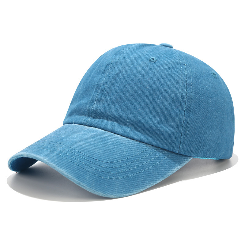 Hat Female Korean Style Worn Looking Washed-out Baseball Cap Retro Curved Brim Glossy Hat Couple Sun Hat Solid Color Peaked Cap Men