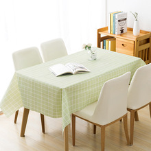 b创意ins风北欧桌布PEVA小清新格子长方形不易烫免洗茶几餐桌布