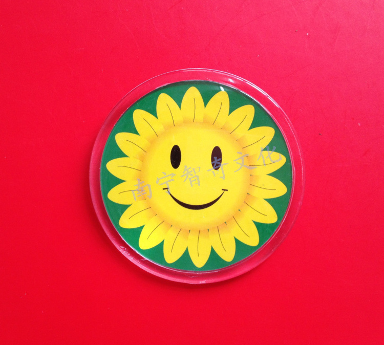 5cm圆形象卡 微笑胸卡工号胸牌 可替换内页夹子/别针