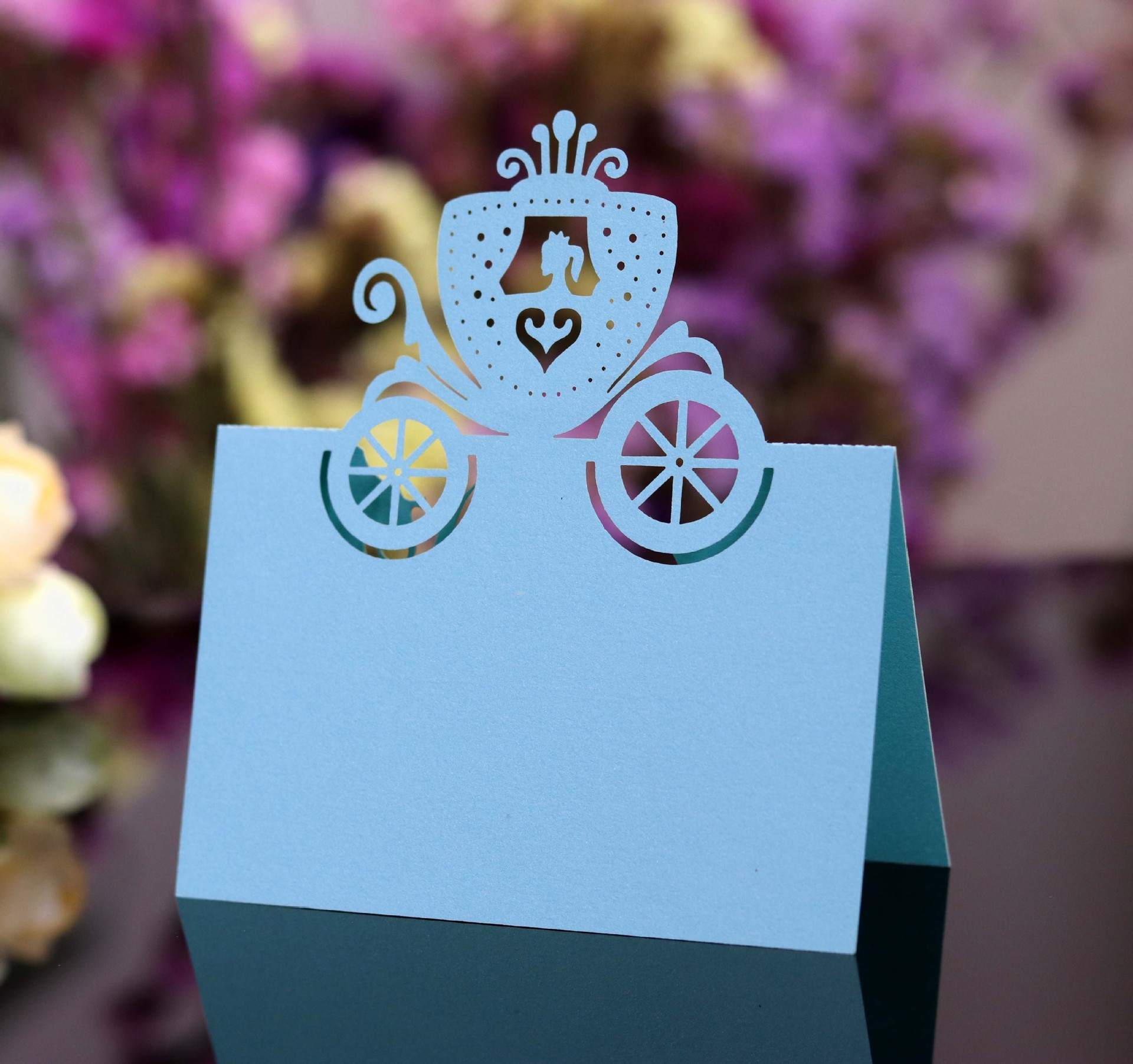 欧式结婚席位卡 婚车卡片激光镂空纸桌卡 座位牌卡姓名座次卡批发