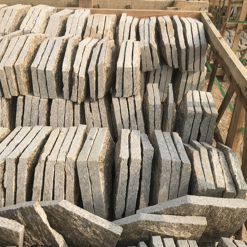 河北黄色铺地冰裂纹 园路庭院铺地石 天然虎皮黄碎拼 板岩文化石