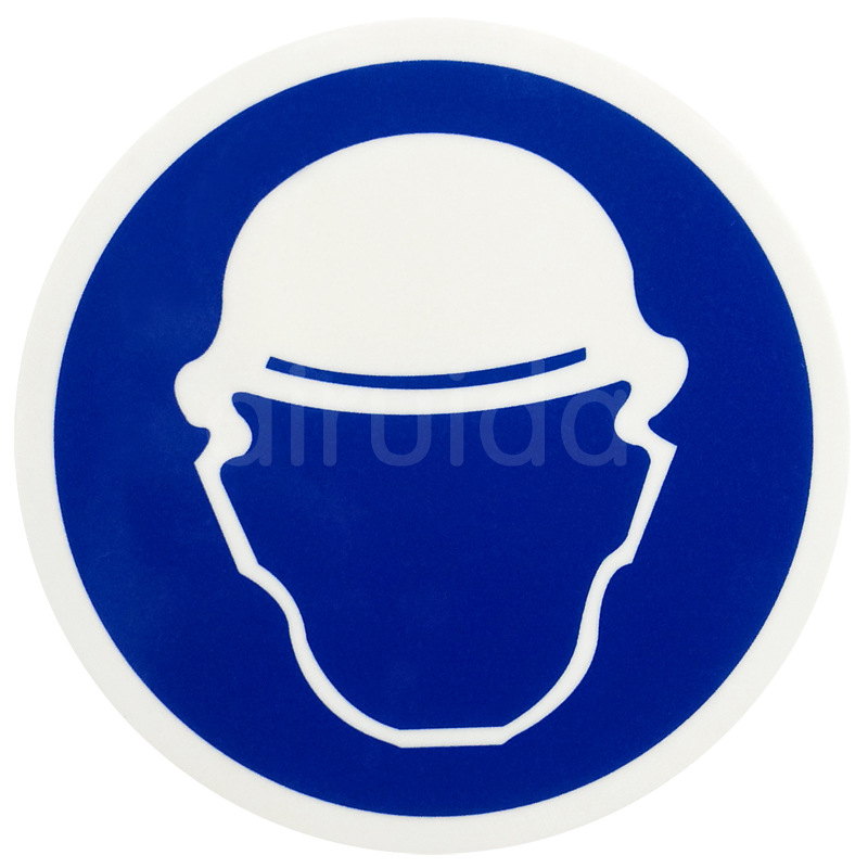 必须戴安全帽标签贴纸车间工厂提示安全防护警告标志标牌dz-k0549