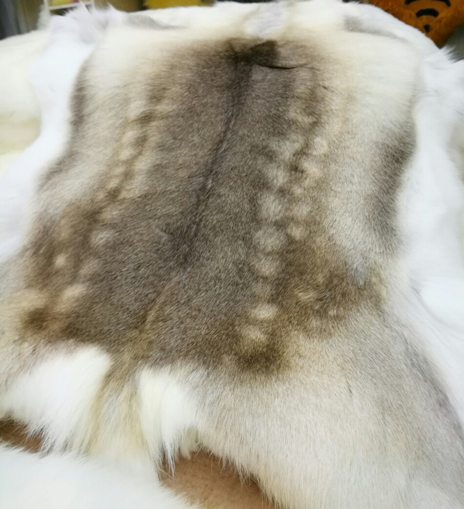 驯鹿皮 鹿皮 养殖鹿皮皮草衣服用毛领用皮草皮毛裘皮原料皮130cm