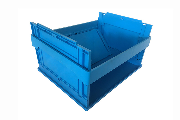 高品质塑胶折叠箱 蓝色全新塑料物流运输箱 实用折叠式塑料周转箱