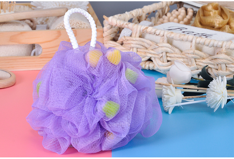 60克浴球泡泡沐浴球搓澡器网红沐浴球新款厂家定做浴花球