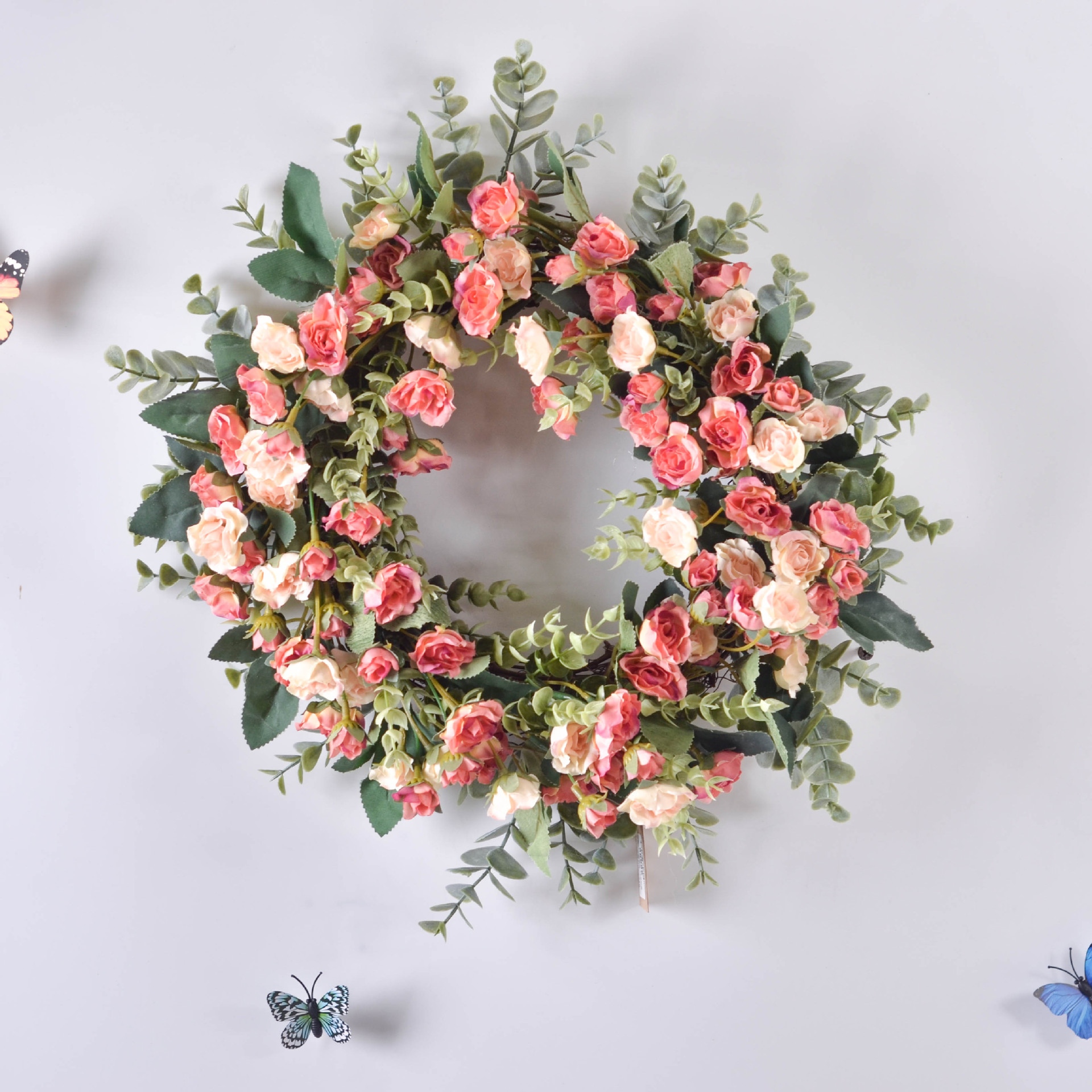 仿真花环门饰墙饰 玫瑰花环家居花艺装饰摄影婚庆挂饰艺术照饰品