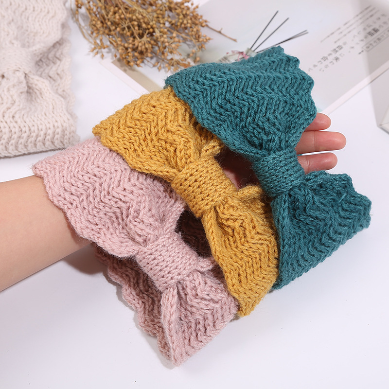 欧美针织打结毛线发带护耳头套手工编织头带平板时尚保暖秋冬发饰