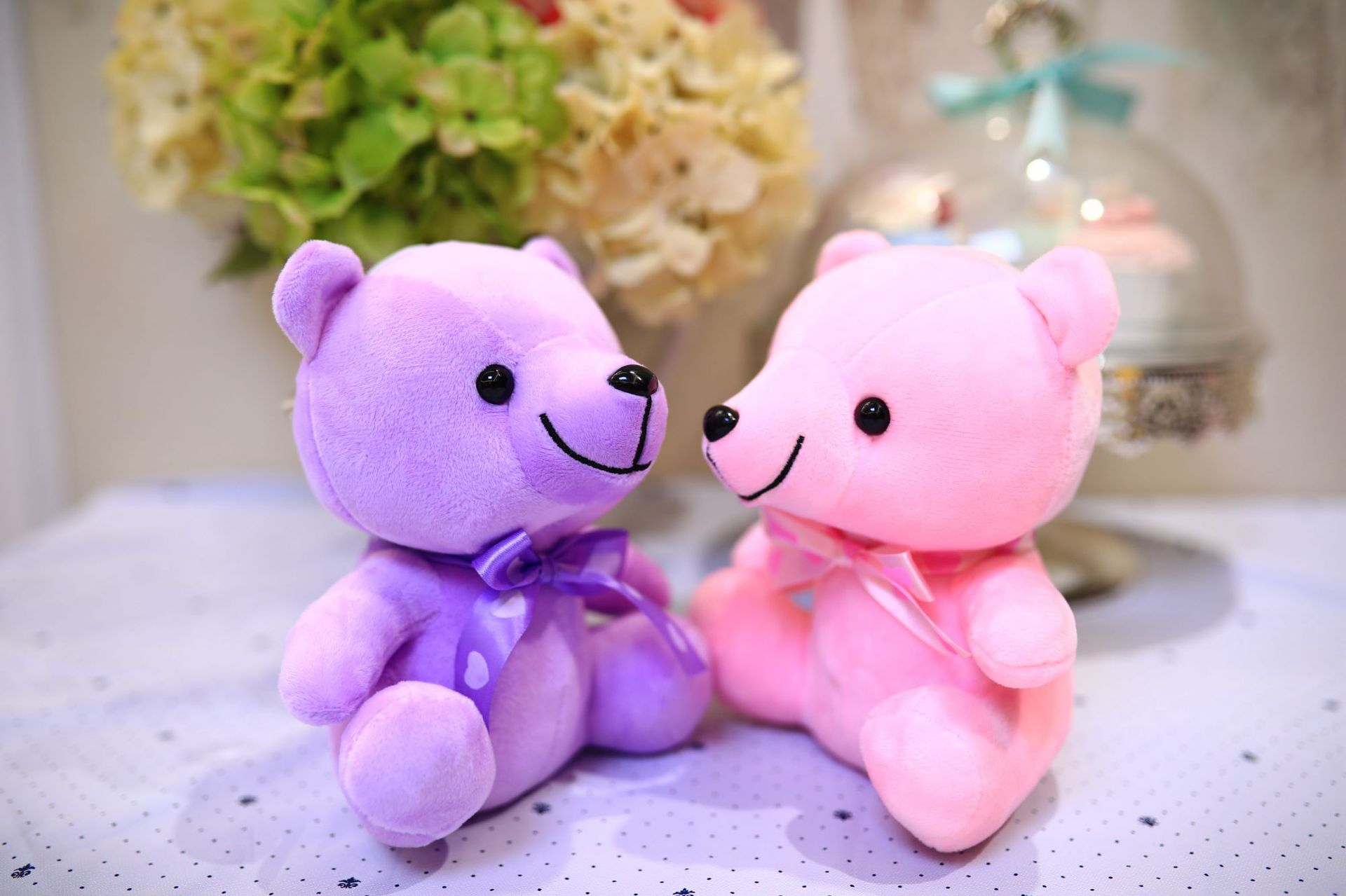 情人紫色熊抓机娃娃20cm娃娃机公仔网红抖音同款毛绒玩具礼品八寸