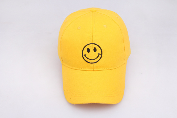 笑脸帽子刺绣棒球帽夏季韩版百搭鸭舌帽女户外时尚运动遮阳帽男潮