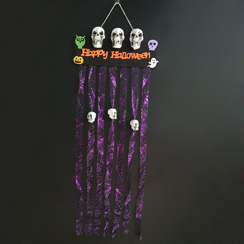 Halloween Decoration Haunted House Horror Atmosphere Layout Props Simulation Small Hanging Ghost Ornaments Skull Door Curtain Pendant