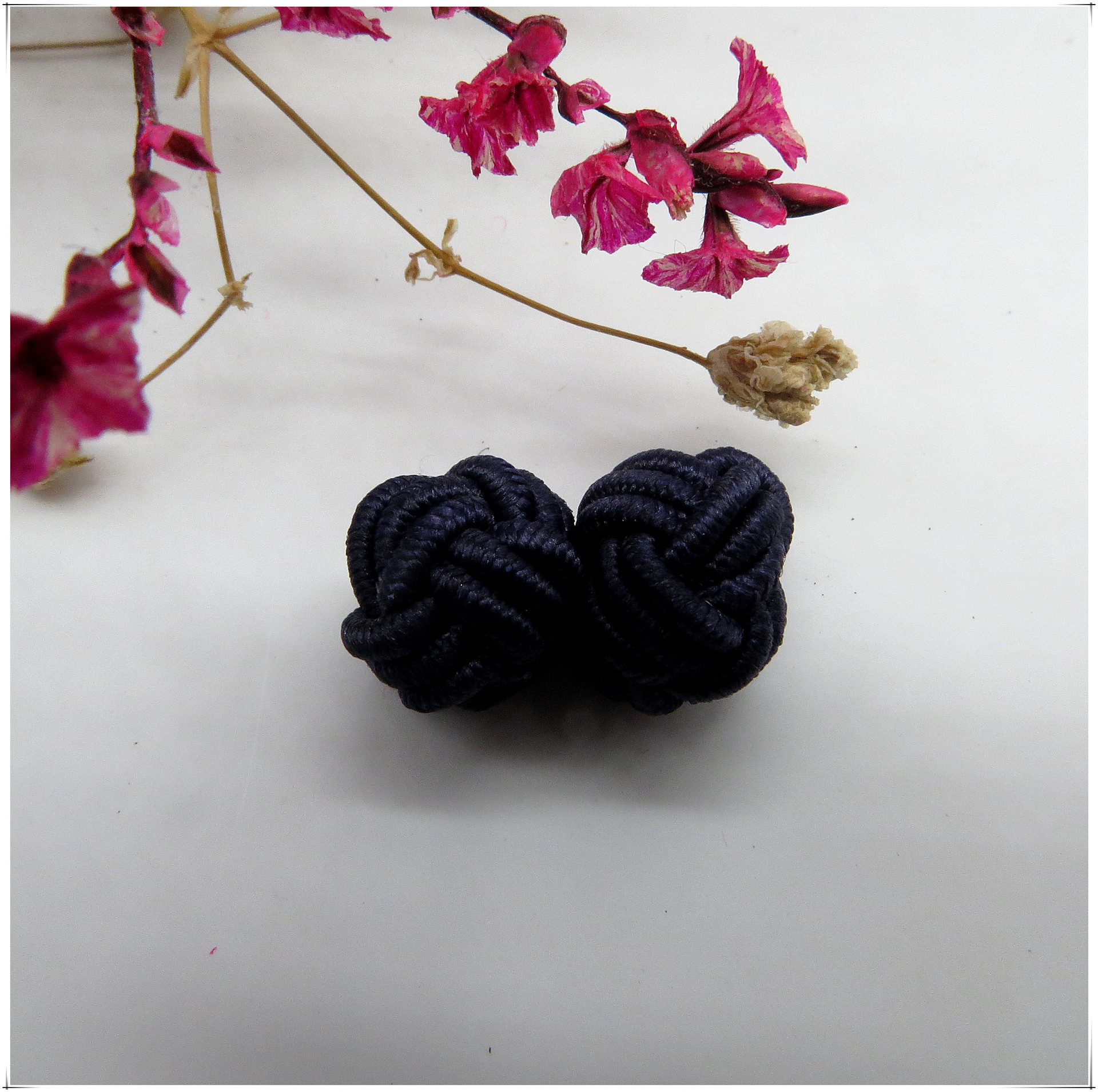 纯手工袖扣橡皮筋盘扣传统中国结编织绳扣波子单色双球松紧扣