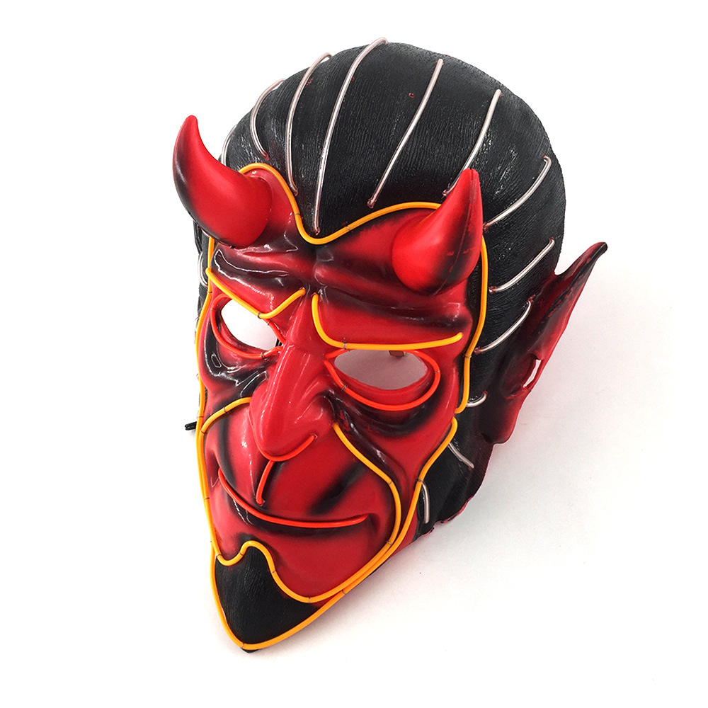 地狱男爵人脸发光面具爵士绅士角色扮演发光道具万圣节el发光面具