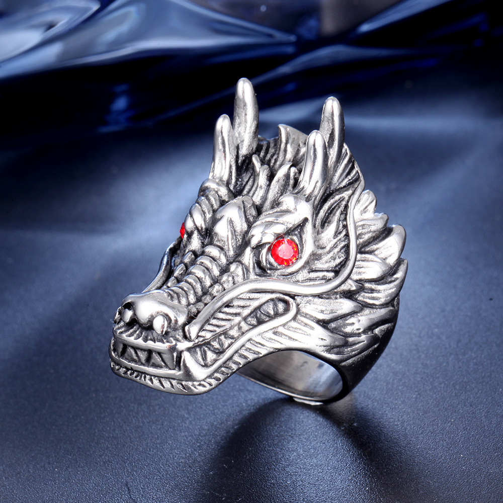 欧美热销复古男士戒指 飞龙指环霸气手饰 万圣节饰品 一件代发