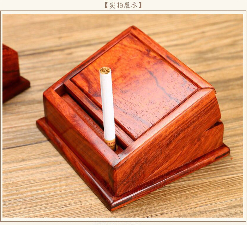 创意烟跳小叶紫檀木制自动跳烟盒家居装饰桌面摆件弹烟盒厂家直销