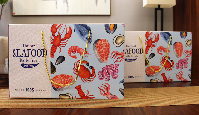 海鲜包装盒泡沫箱年货大礼包土特产水产品进口海鲜冷藏包装礼品盒