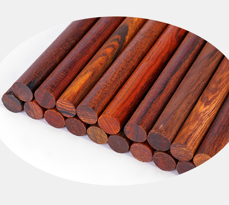 红酸枝木微凹黄檀珠子料木雕刻柄料圆棒diy木棒毛笔杆直径1.2厘米