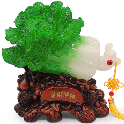 大摆件百财如意玉装饰小号招财客厅家居电视柜白菜新中国大陆广东