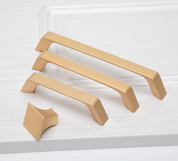 金色拉手现代简约厨房柜门门把手北欧风加长柜子抽屉圆形橱柜拉手