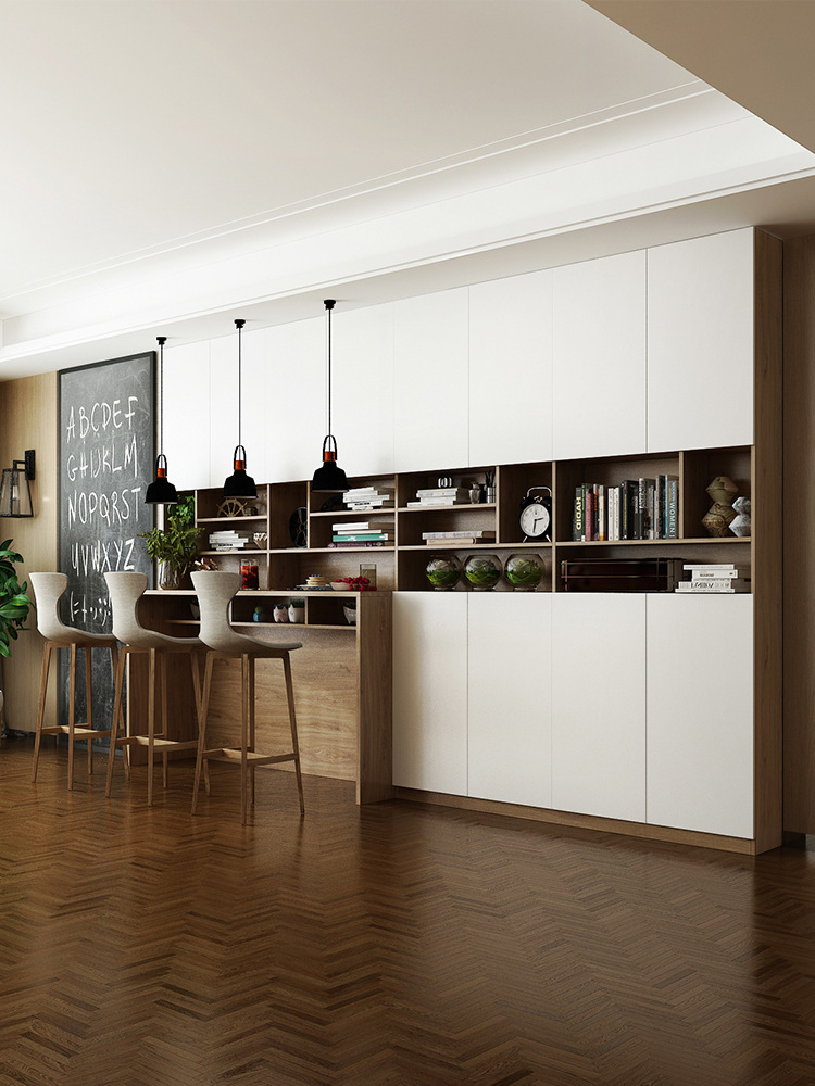 吧台书柜组合北欧客厅文件柜靠墙收纳柜家用经济型书房家具定制