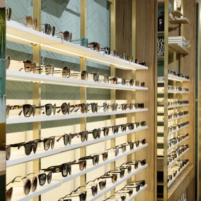 厂家定制简约眼镜展示架陈列架多层亚克力带灯靠墙太阳眼镜展示柜