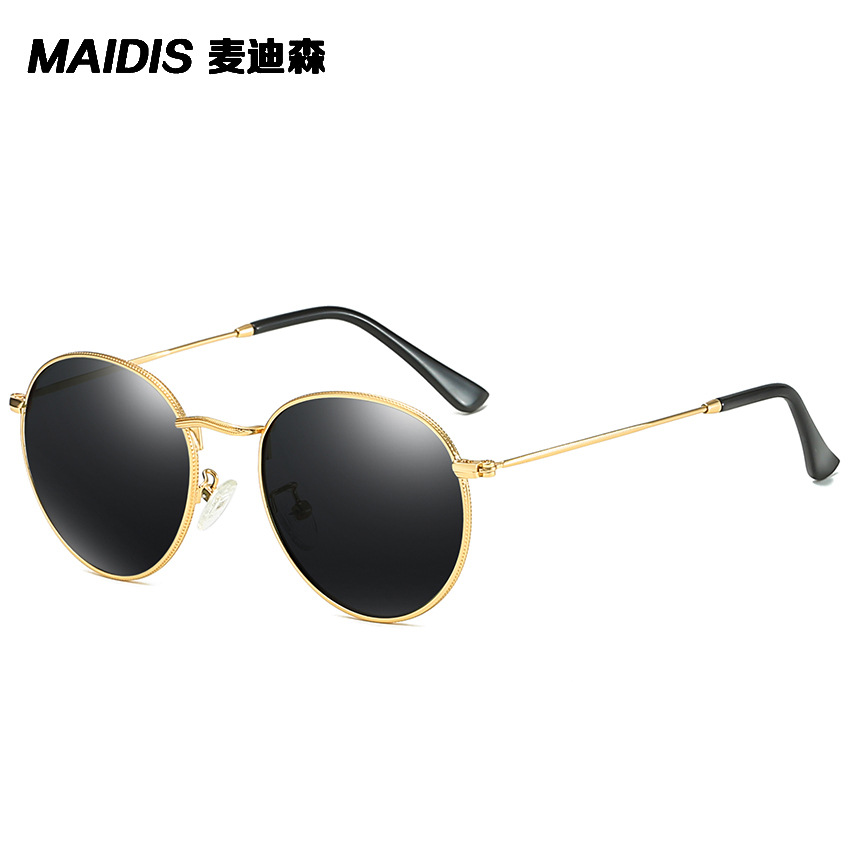 Jett 3447 Retro Polarized Sunglasses Cross Glasses Hot Selling Product Sunglasses Korean Style round Frame Amazon Hot Glasses