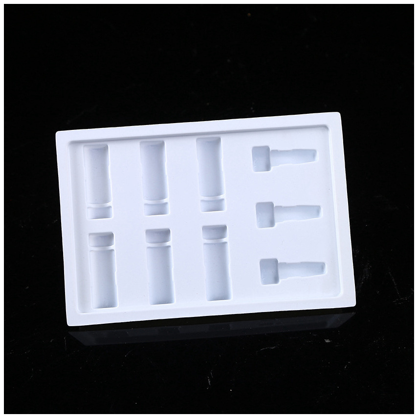 白色化妆品吸塑盒针头管子吸塑内托 吸塑包装盒ps塑料内托定制