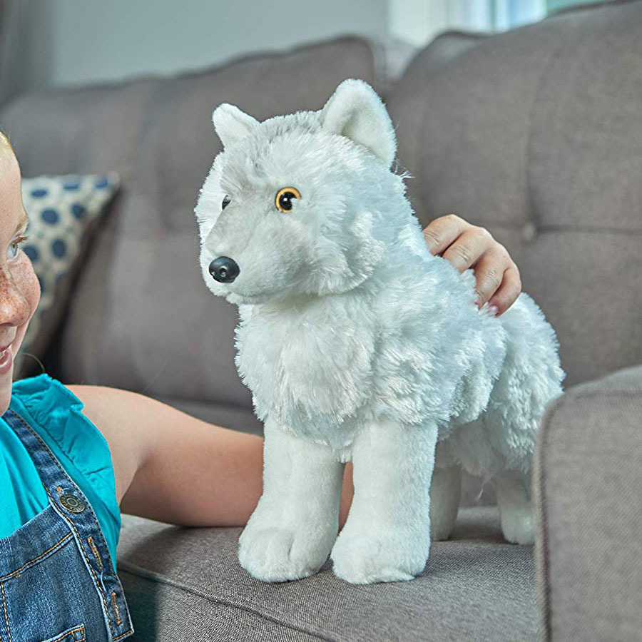 a547仿真狼毛绒玩具 毛绒动物小狼公仔 可定制logo