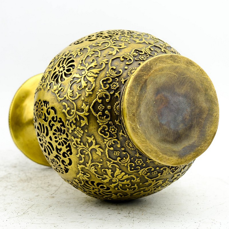 批发精工纯铜 镂空花瓶 鸟语花香瓶 花开富贵家居装饰摆件礼品