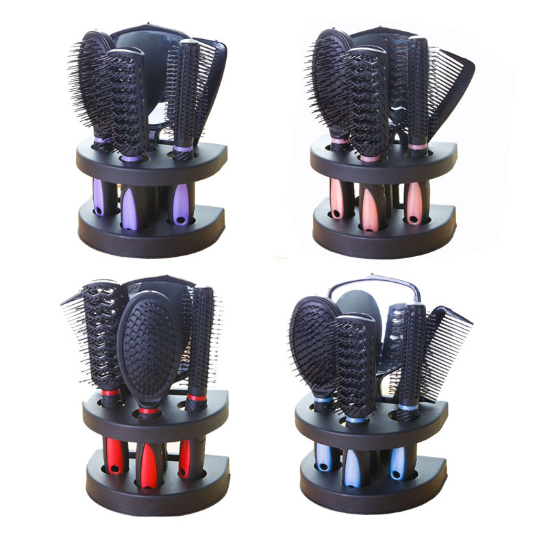 Mirror Comb Five-Piece Air Cushion Massage Reel Comb Hairdressing Comb Set Cross-Border Hot Selling Hot Sale