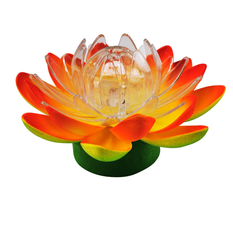 led七彩莲花灯佛前供灯寺庙法会活动祈福许愿舞台表演手捧荷花灯