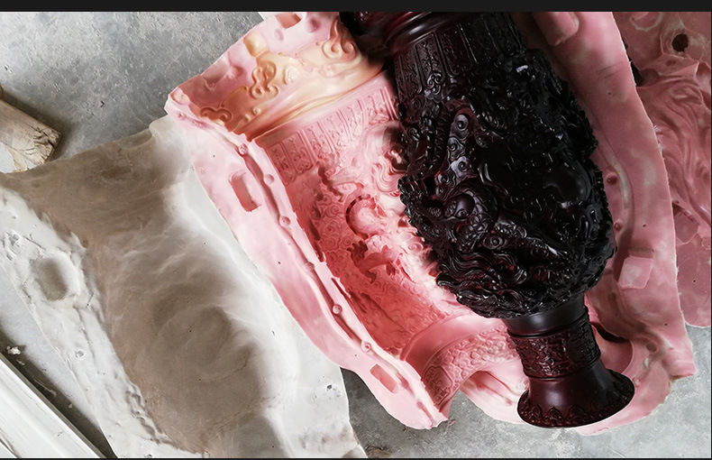 树脂工艺品硅胶模具 仿玉石摆件工艺品模具定制河道栏杆硅胶模具